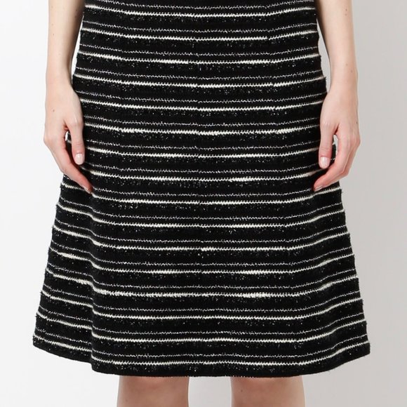 Vintage CHANEL A-line tweed striped skirt (FR 40) - Picture 8 of 9